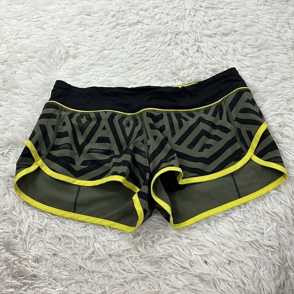 Lululemon Run: Speed Short *4-way Stretch Chevron Shuffle Fatigue Green - Picture 1 of 4